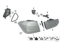 Блок задних фонарей для BMW F30 330d N57N (схема запасных частей)