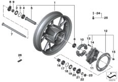 Литой диск Зд для BMW K70 F 700 GS (0B01, 0B11) 0 (схема запасных частей)