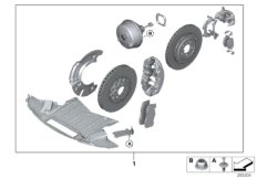 К-т дооснащ.керам.тормозами M Carbon для BMW F10 M5 S63N (схема запасных частей)