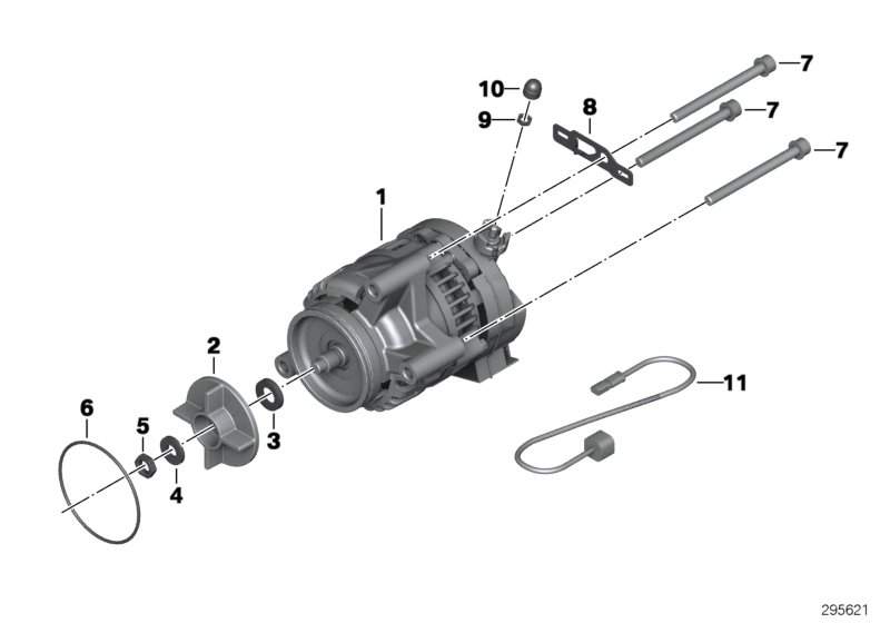 Генератор Denso 70 А для BMW K44 K 1200 GT (0587,0597) 0 (схема запчастей)