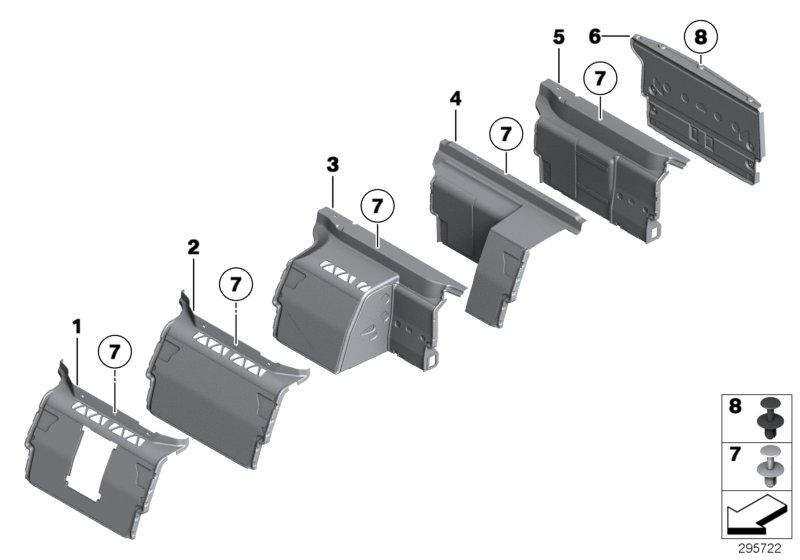 Облицовка перегородки багажн.отделения для BMW F02N 750LiX 4.4 N63N (схема запчастей)