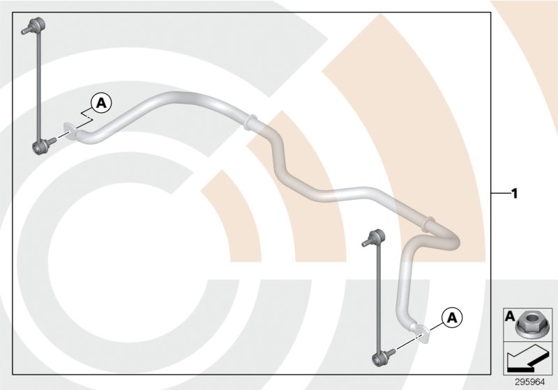 Ремкомплект стойки штанги стабилизатора для BMW R56N Cooper S N18 (схема запчастей)