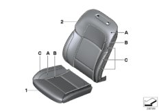 Инд.обивка сиденья пов.комфорт.кожа для BMW F02N 730Li N52N (схема запасных частей)