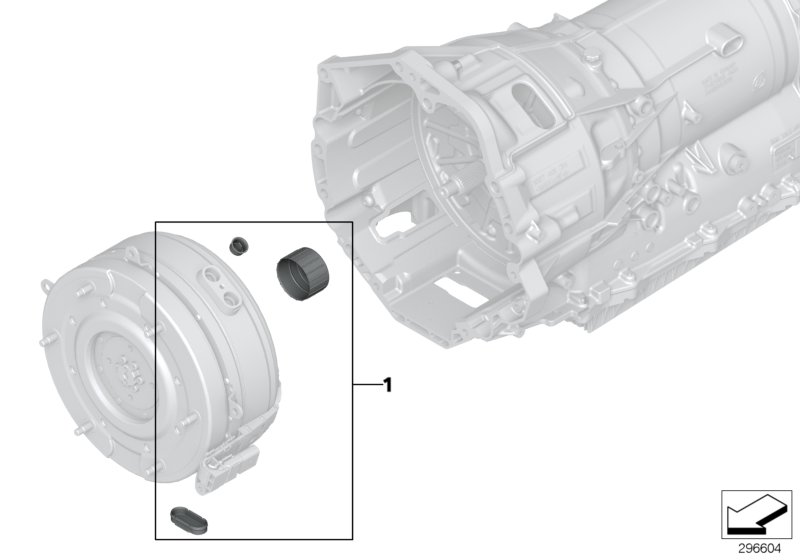 GA8P70H, соед.детали гибридного привода для BMW F10 Hybrid 5 N55 (схема запчастей)