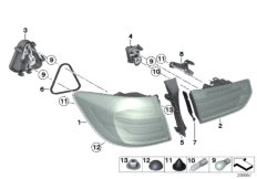 Блок задних фонарей для BMW F31 330dX N57N (схема запасных частей)