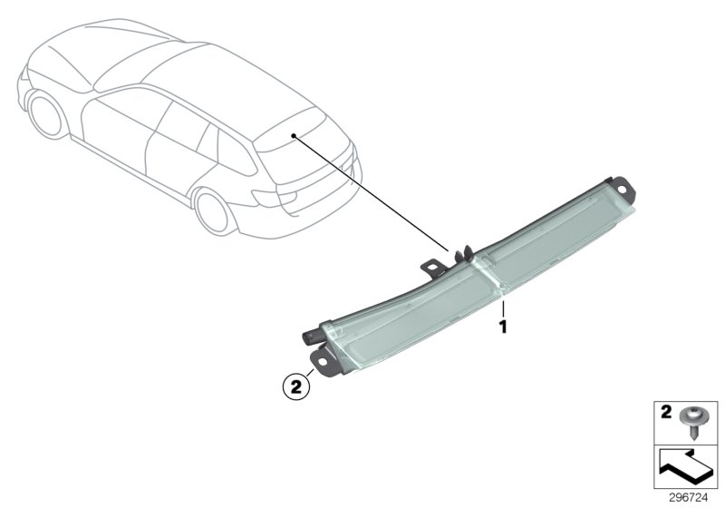 Третий фонарь стоп-сигнала для BMW F31 320iX N20 (схема запчастей)