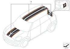 Декоративные полосы - Ray для BMW R60 Cooper D ALL4 2.0 N47N (схема запасных частей)