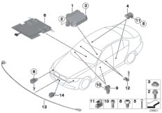 Электрические детали НПБ для BMW E90N 325i N53 (схема запасных частей)