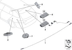 Детали антенного усилителя для BMW F31N 320d B47 (схема запасных частей)
