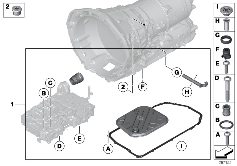 Селекторный вал GA8HP90Z для BMW F01 760i N74 (схема запчастей)
