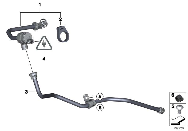 Клапан вентиляции топливного бака для BMW E90 330i N53 (схема запчастей)