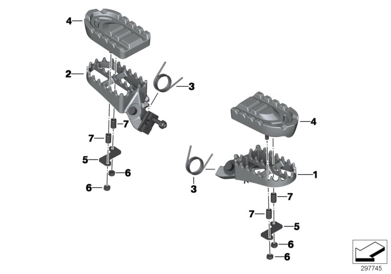 Упор для ноги широкий для BMW K70 F 700 GS (0B01, 0B11) 0 (схема запчастей)