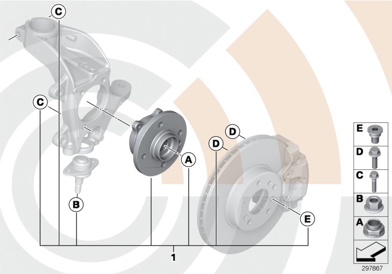 К-т подшипн.ступицы колеса Пд/ValueLine для BMW R53 Coop.S JCW GP W11 (схема запчастей)