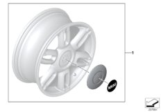 Колпак ступицы колеса для BMW R55N One D N47N (схема запасных частей)