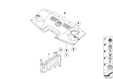 Дополнительные элементы моторного отсека для BMW E85 Z4 3.0i M54 (схема запасных частей)