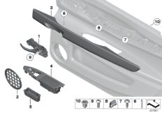 Доп.элементы обшивки задней двери для BMW F03N 750LiS N63 (схема запасных частей)