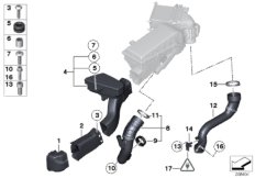 Воздуховод для BMW F03N 760LiS N74 (схема запасных частей)