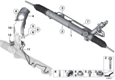 Рулевой механизм с гидроусилителем для BMW E84 X1 18d N47 (схема запасных частей)