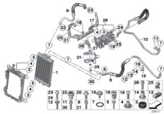 Маслян.радиатор/трубопр.масл.радиатора для BMW MOSP M235i Racing N55 (схема запасных частей)