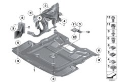 Экран моторного отсека для BMW F03 760LiS N74 (схема запасных частей)