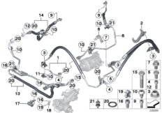 Трубопр.гидроус.рул.упр./Dynamic Drive для BMW F02N 740LiX N55 (схема запасных частей)