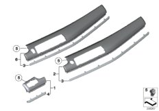 Декор.накладки панели приборов для BMW F07 535d N57S (схема запасных частей)
