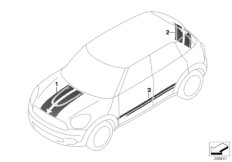 Декоративная полоса для BMW R60 Cooper S N18 (схема запасных частей)