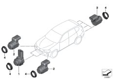 Ультразвуковой датчик для BMW E83N X3 3.0si N52N (схема запасных частей)