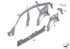 Боковой каркас Внутр для BMW F36 420i B48 (схема запасных частей)