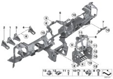 облицовка панели приборов для BMW R58 Coop.S JCW N14 (схема запасных частей)
