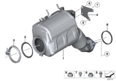 Сажевый фильтр для BMW F10 M550dX N57X (схема запасных частей)