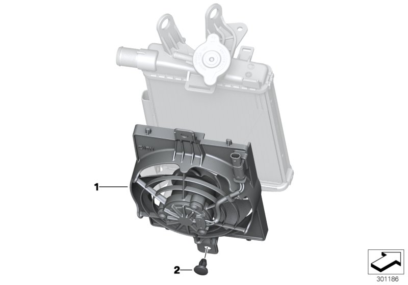 Вентилятор для BMW K50 R 1200 GS 17 (0A51, 0A61) 0 (схема запчастей)