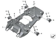 Деталь заднего кронштейна для MOTO K50 R 1200 GS (0A01, 0A11) 0 (схема запасных частей)