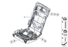 Каркас подушки заднего сиденья для ROLLS-ROYCE RR1 Phantom N73 (схема запасных частей)