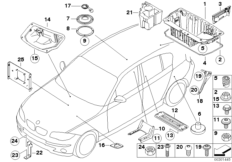 Съемные элементы кузова для BMW E87 118d M47N2 (схема запасных частей)