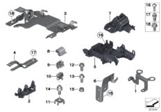 Элементы крепления жгута проводов для BMW F02 730Li N52N (схема запасных частей)