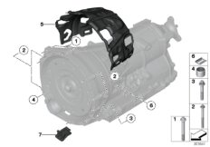 Крепление/дополнит.элементы КПП для BMW F34N 330d N57N (схема запасных частей)