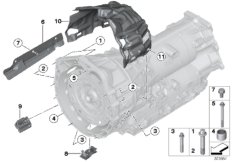 Крепление/дополнит.элементы КПП для BMW F21 M135iX N55 (схема запасных частей)