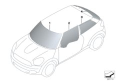 Остекление для BMW R61 Cooper SD N47N (схема запасных частей)