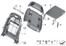 Откидной столик переднего сиденья для BMW F02N 750LiX 4.4 N63N (схема запасных частей)