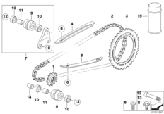 Цепной привод для BMW K15 G 650 Xcountry 08 (0141,0151) 0 (схема запасных частей)