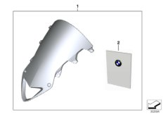 Ветрозащитный щиток высокий, тониров. для BMW K46 S 1000 RR 12 (0524,0534) 0 (схема запасных частей)