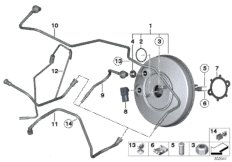 Вакуумный усилитель тормозов для BMW R55N One D N47N (схема запасных частей)