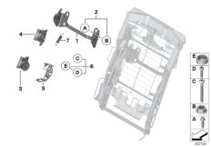 Электрооборудование и приводы сиденья Зд для BMW RR1 Phantom N73 (схема запасных частей)