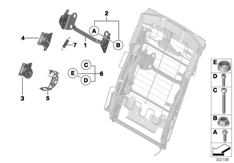 Электрооборудование и приводы сиденья Зд для BMW RR1 Phantom N73 (схема запчастей)