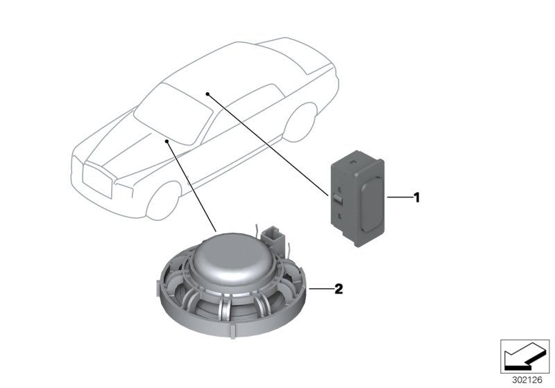 Детали устройства громкой связи для BMW RR1 Phantom N73 (схема запчастей)