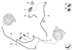 Вакуумное упр.подушкой крепления двиг. для BMW F34 330d N57N (схема запасных частей)