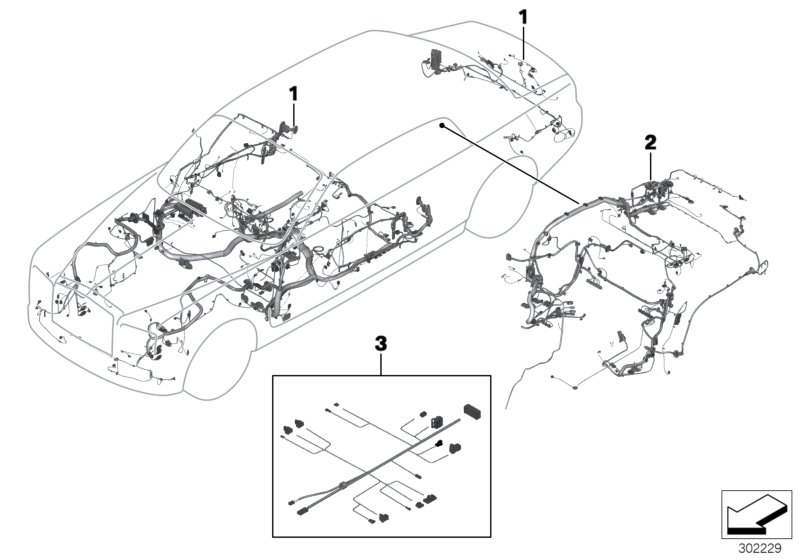 Основной жгут проводов для BMW RR3N Coupé N73 (схема запчастей)