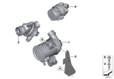 Водяная помпа сист.охлаждения/термостат для BMW F33 435iX N55 (схема запасных частей)