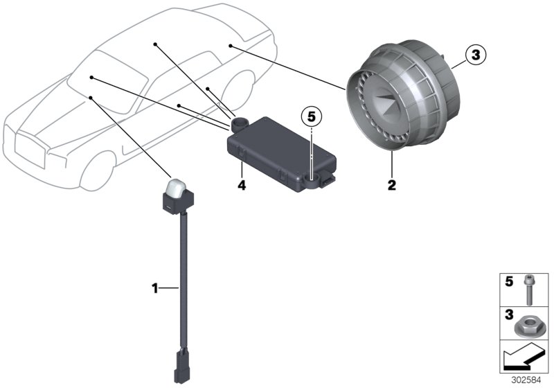 Alarm system для BMW RR2 Drophead N73 (схема запчастей)